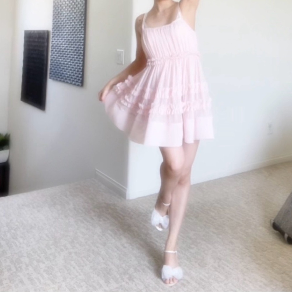 Zara Pink Ruffled Mini Dress - Picture 3 of 8